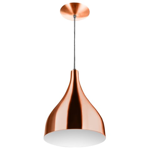 Lustre Pendente Gota Pequena De Alumínio 21cm New Cobre
