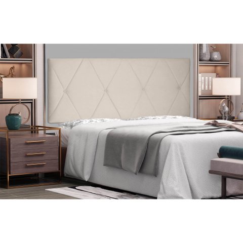 Painel Aquilla Cama Box Casal 140cm Suede - SSX Multicoisas - Bege