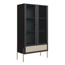 Ver imagem 3 de Cristaleira 2 Portas Vidro 1 Gaveta 83cm Palhinha Pé Metal Oslo Artesano | Hanover/dourado