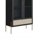 Ver imagem 7 de Cristaleira 2 Portas Vidro 1 Gaveta 83cm Palhinha Pé Metal Oslo Artesano | Hanover/dourado