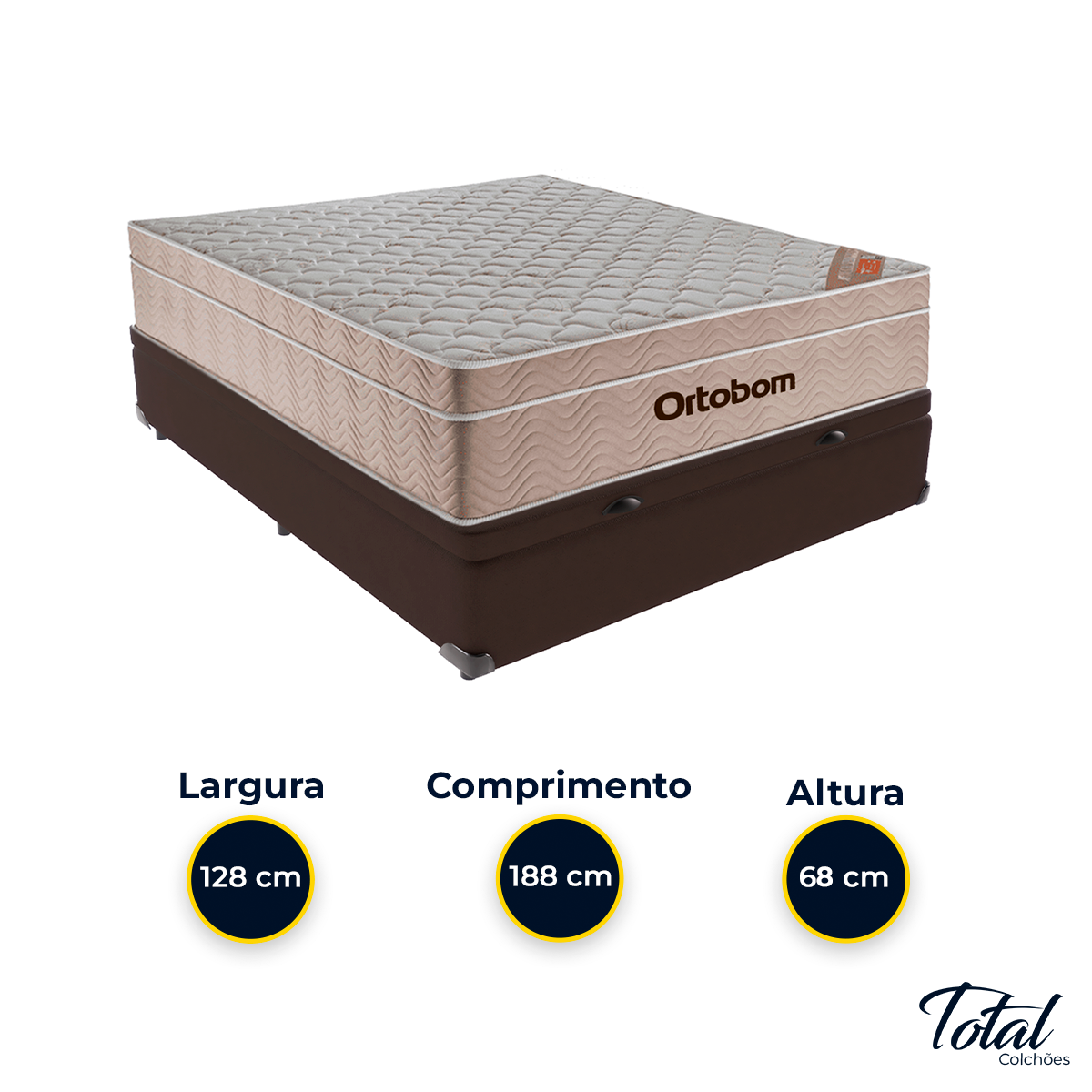 Cama Box Baú Viúvo Marrom e Colchão Airtech Springpocket Molas Ensacadas Ortobom - 3