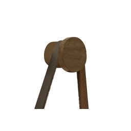 Espelho Redondo Decorativo Sunset Sala Estar Detalhe em couro - MALBEC LUAPA - 3