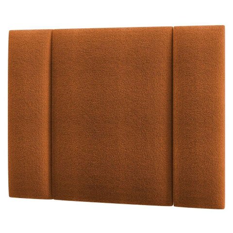 Cabeceira Estofada Cama Box Solteiro com Led Splend 90 Cm Buclé Terracota