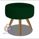 Ver imagem 2 de Kit 02 Puff Redondo Pés Palito Verde Veludo