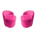 Ver imagem 1 de Kit 2 Poltronas Decorativa Yara Orgânica Veludo Rosa Pink