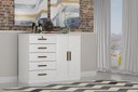 Ver imagem 1 de Cômoda para Quarto com Sapateira 5 Gavetas - Seul-branco - Móveis Novo Horizonte