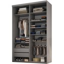 Ver imagem 2 de Closet Solteiro Guarda Roupa sem Porta 139cm 2 Gavetas Mdf Tunísia R02 Urbe - Lyam Decor