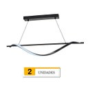 Ver imagem 2 de 2 Pendente Linear Preto Horizontal Led 3 Cores Sala Bet75