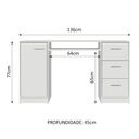 Ver imagem 4 de Escrivaninha Mesa para Computador Madesa Alaska 3 Gavetas 1 Porta - Branco