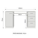 Ver imagem 4 de Escrivaninha Mesa para Computador Madesa Alaska 3 Gavetas 1 Porta - Branco