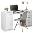 Ver imagem 3 de Escrivaninha Mesa para Computador Madesa Alaska 3 Gavetas 1 Porta - Branco