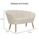 Ver imagem 5 de Namoradeira Poltrona Decorativa Pétala Pé Palito Suede Bege - Fm