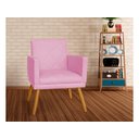 Ver imagem 3 de Poltrona Decorativa Nina Riscado Suede Rosa Pés Madeira Ms Decor