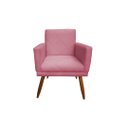 Ver imagem 1 de Poltrona Decorativa Nina Riscado Suede Rosa Pés Madeira Ms Decor