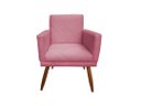 Ver imagem 1 de Poltrona Decorativa Nina Riscado Suede Rosa Pés Madeira Ms Decor