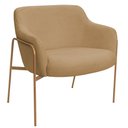 Ver imagem 1 de Poltrona Decorativa Jade Base Aço Ouro Fosco Bouclé Camel - Nexta Casa
