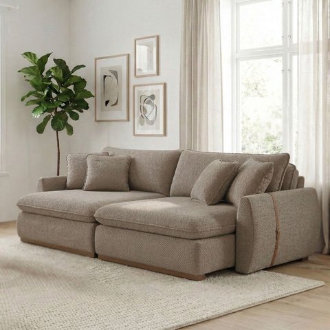 Sofá-Cama 3 Lugares Retrátil Reclinável 270cm Linho com Molas Ensacadas Apolo Yescasa