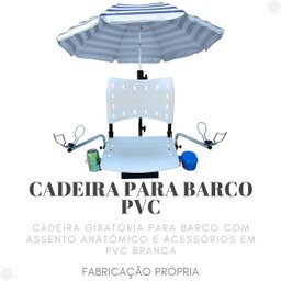 Cadeira para Barco Giratória Dobrável com Acessórios Branca - 8