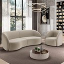 Ver imagem 2 de Kit Sofá 4 Lugares Eron 288cm com Poltrona Giratória Angelina M03 Veludo Bege - Lyam Decor