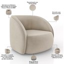 Ver imagem 6 de Kit Sofá 4 Lugares Eron 288cm com Poltrona Giratória Angelina M03 Veludo Bege - Lyam Decor