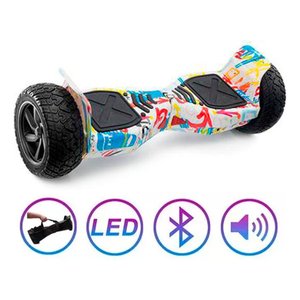 Hoverboard Skate Elétrico 8.5 Offroad Led Bluetooth Grafite