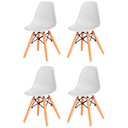 Ver imagem 1 de Kit com 4 Cadeira Flórida Kids com Assento em Polipropileno e Base Madeira Fratini