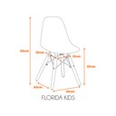 Ver imagem 3 de Kit com 4 Cadeira Flórida Kids com Assento em Polipropileno e Base Madeira Fratini