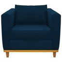 Ver imagem 5 de Kit Sofá 2 Lugares e 2 Poltronas Europa Suede Azul Marinho - Am Decor