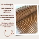 Ver imagem 3 de Palhinha Indiana Sextavada Palha Forro Fibra Natural Tela de Rattan Nogueira 1,00x80cm