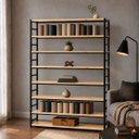 Ver imagem 1 de Estante Multiuso Organizador Livreiro Estilo Industrial 180x160 Preto Natural