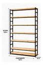 Ver imagem 4 de Estante Multiuso Organizador Livreiro Estilo Industrial 180x160 Preto Natural