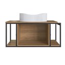 Ver imagem 5 de Gabinete Suspenso para Banheiro 80cm P1019 Mel com Cuba Berlin Branca