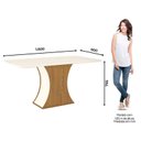 Ver imagem 2 de Mesa de Jantar Luiza 160 Cm Ambiente Canto Arredondado com Vidro Nature Off White – Henn