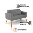 Ver imagem 6 de Sofá Namoradeira com 2 Poltronas Pés Palito Castanho Marisa Linho