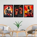 Ver imagem 1 de Kit 3 Quadros Decorativos Artes Boxe 45x34cm:moldura Preta