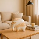 Ver imagem 2 de Escultura Elefante Minimalista em Cerâmica Fosca Decorativa - Bege White