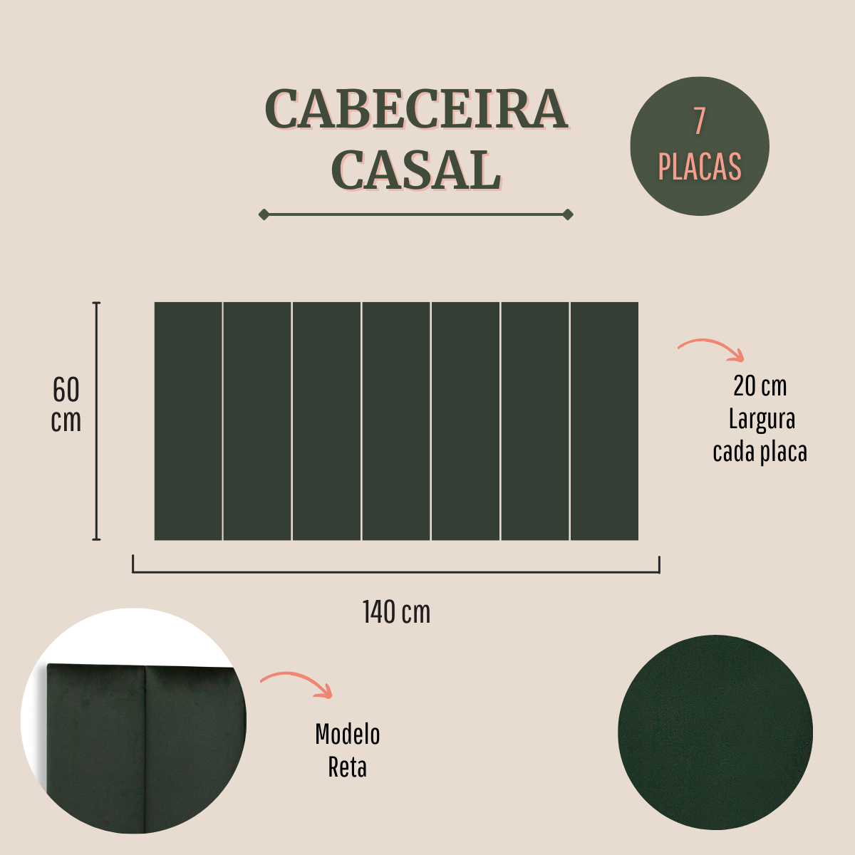 Cabeceira Casal Modulada Reta Cama Box - 2