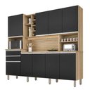 Ver imagem 1 de KIT COZINHA ARMÁRIO GRANDE BARCELONA COR NATURE / PRETO FOSCO ÚLTIMAS UNIDADES