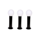 Ver imagem 1 de Poste Balizador Luminária Globo Jardim 45cm Preto Kit 3