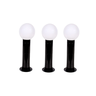 Poste Balizador Luminária Globo Jardim 45cm Preto Kit 3 - 1