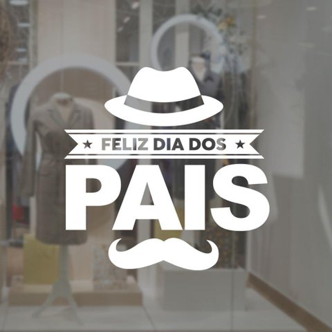 Adesivo Deativo Parede Dia Dos Pais Vitrine Parede Loja Forma do Adesivo Quadrado