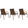 Kit 3 Cadeiras Ipanema Area Externa, Jardim Junco Bronze - 1