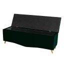 Ver imagem 2 de Recamier Calçadeira Baú Helena Queen 160 Cm Botão Encapados Pés Palito Suede Verde Eli Móveis