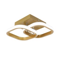 Luminária de Teto Plafon Led 45w Prisma Dourada Moderna com 3 Cores de Luz Bivolt para Sala e - 2