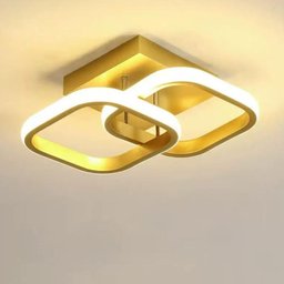 Luminária de Teto Plafon Led 45w Prisma Dourada Moderna com 3 Cores de Luz Bivolt para Sala e - 1