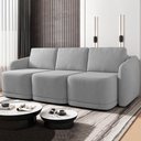 Ver imagem 2 de Sofá Cama Casal para Sala 306cm Polska K04 Veludo Cinza - Mpozenato
