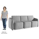 Ver imagem 5 de Sofá Cama Casal para Sala 306cm Polska K04 Veludo Cinza - Mpozenato