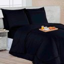 Ver imagem 1 de Kit Edredom Soft Casa Dona Casal + 4 porta Travesseiros e Lençol Preto