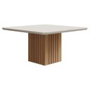 Ver imagem 5 de Mesa para Sala de Jantar Ana 130 X 130 Cm e 8 Cadeiras Fernanda Cimol Nature/offwhite/madeira/nude