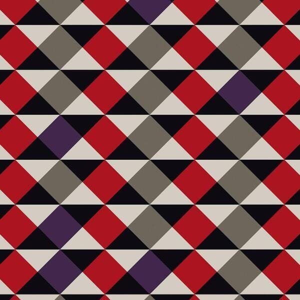 Passadeira Geométrico Triângulos Antiderrapante 66x240cm Vermelho e Roxo Casa Dona - 3